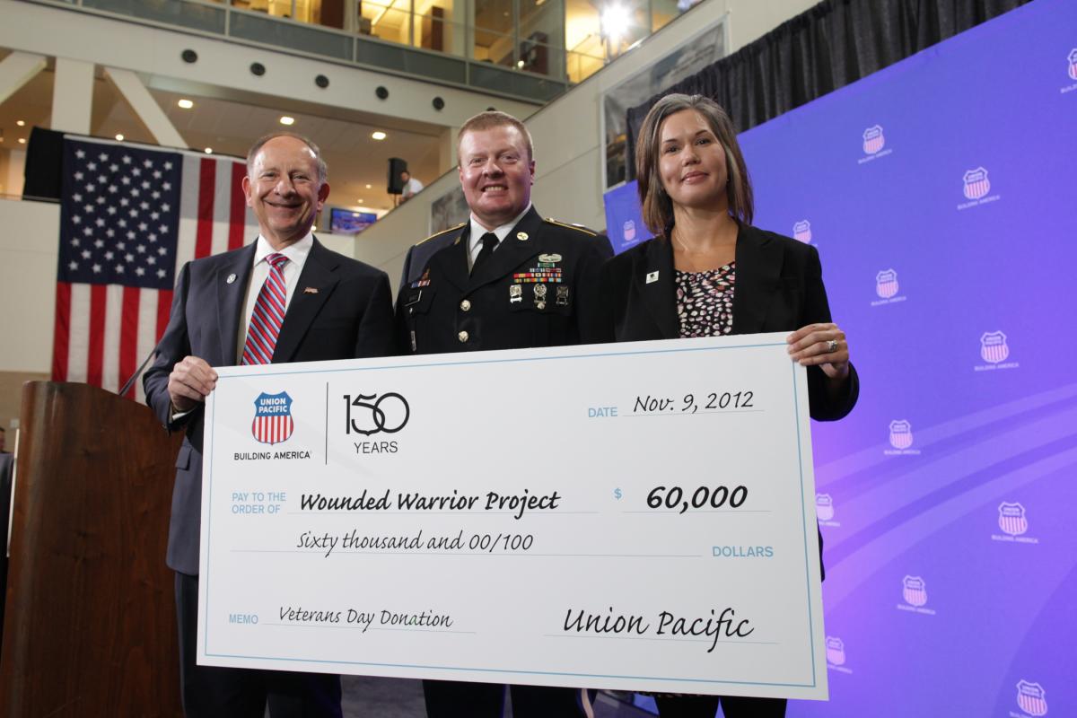 Union Pacific Donates 60,000 to Wounded Warrior Project